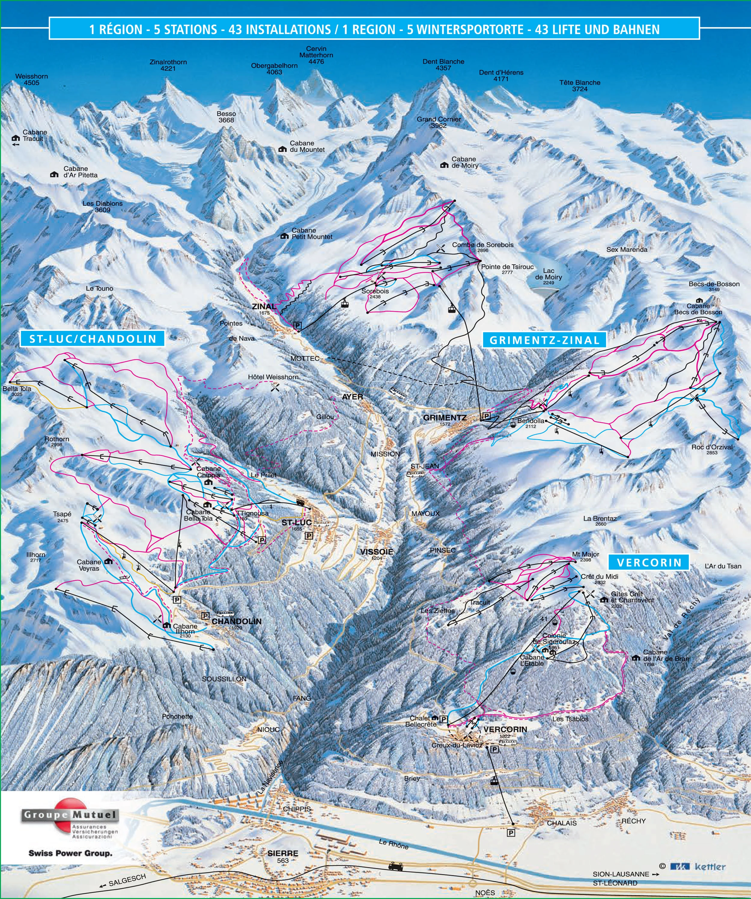 Mapa tras — Vercorin · Val d'Anniviers