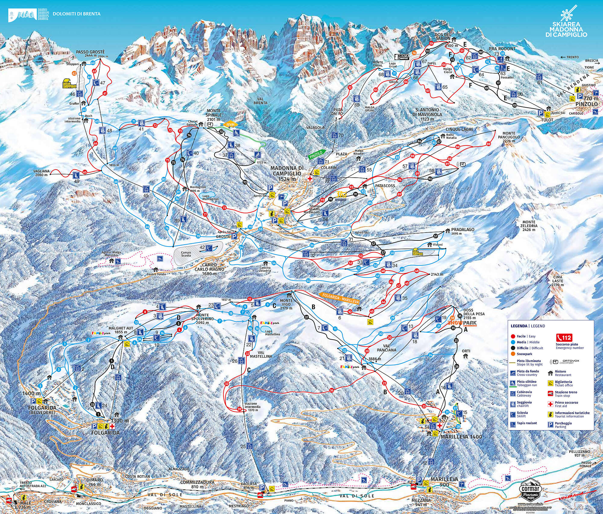 Mapa tras — Val di Sole · Alpejskie Tournée