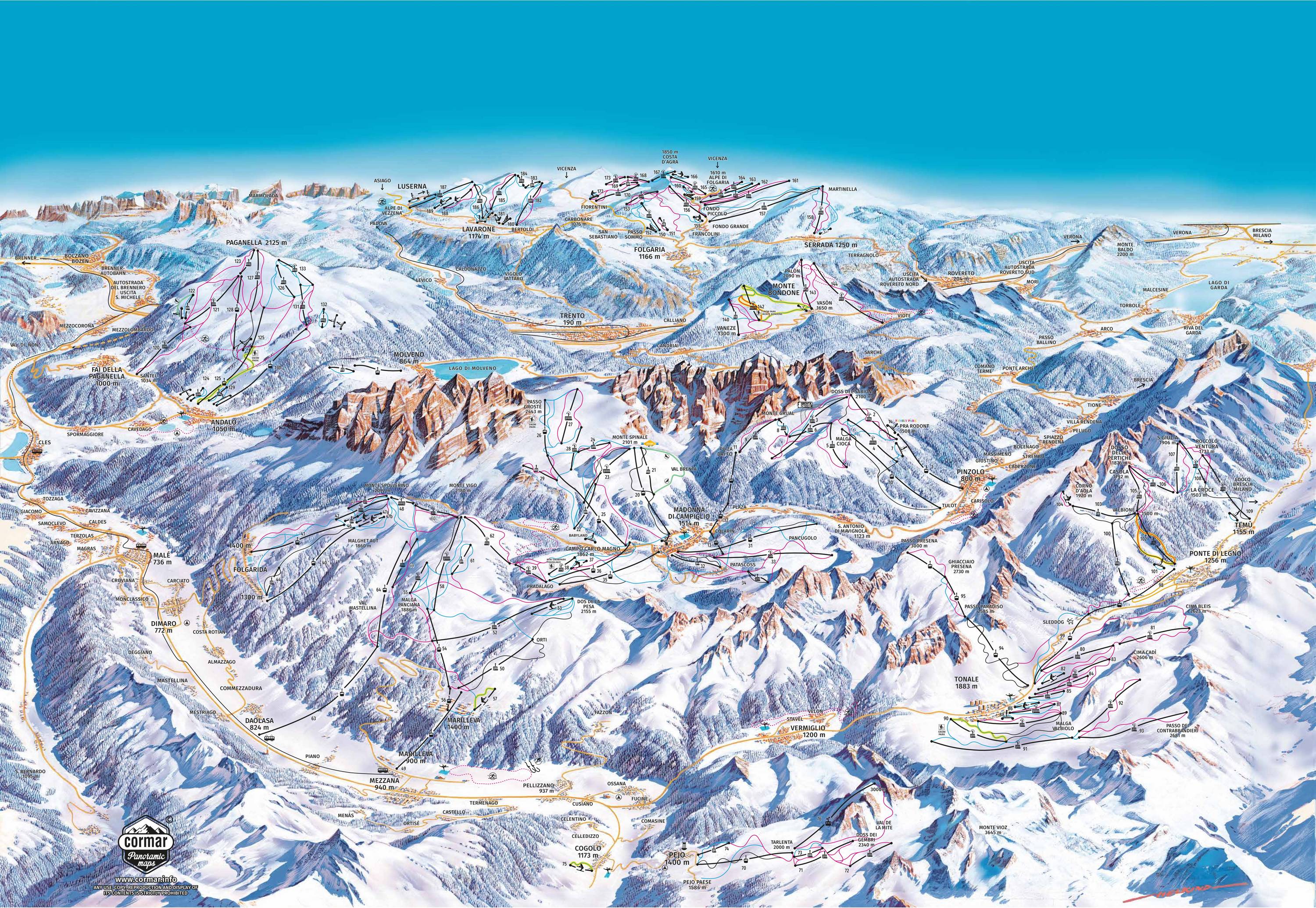 Mapa tras — Passo Tonale